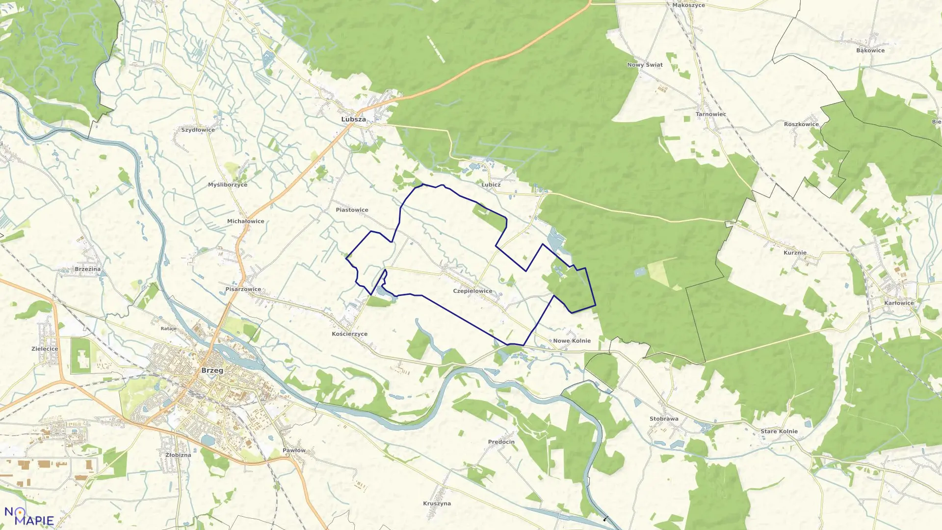 Mapa obrębu CZEPIELOWICE w gminie Lubsza